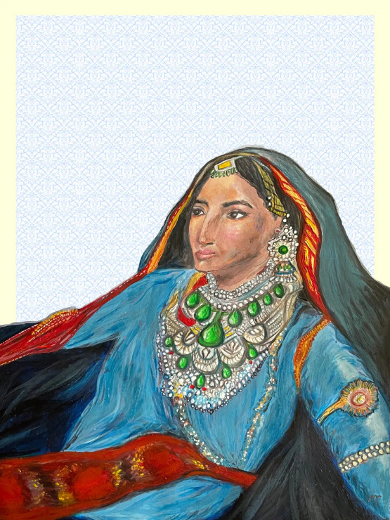 Maharani Jind Kaur (PRT-15486-102040) - Canvas Art Print - 9in X 12in