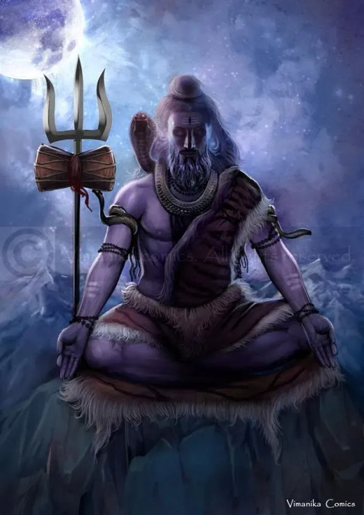 Shiva Mudra (PRT-6845-102564) - Canvas Art Print - 25in X 36in