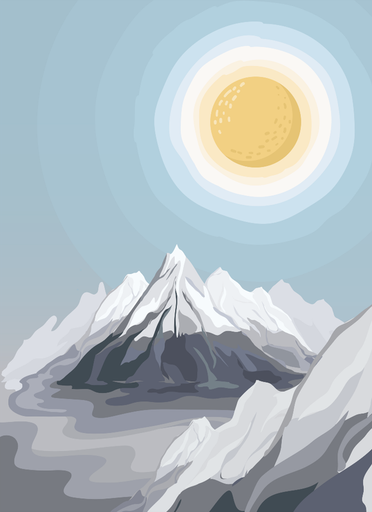 Mountains With Sunrise (PRT_15853) - Canvas Art Print - 30in X 41in