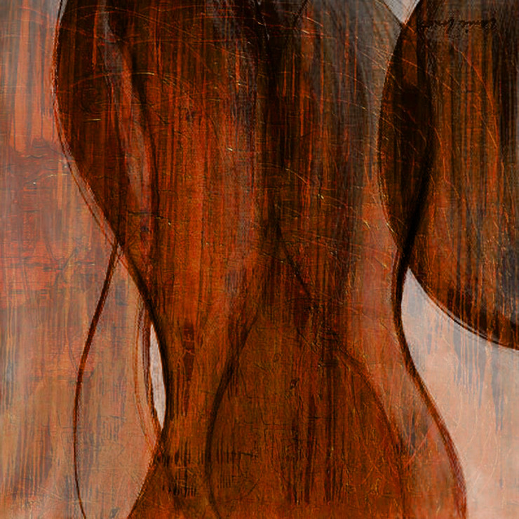 WoodFigure - 32in X 32in,25ABT322_3232,Yellow, Brown,80X80,Abstract Art Canvas Painting