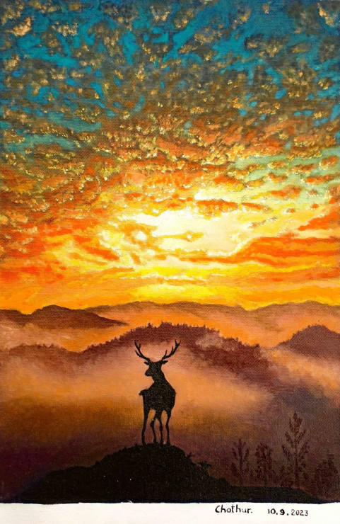 Summit Serenity (ART-15607-102651) - Handpainted Art Painting - 11in X 17in