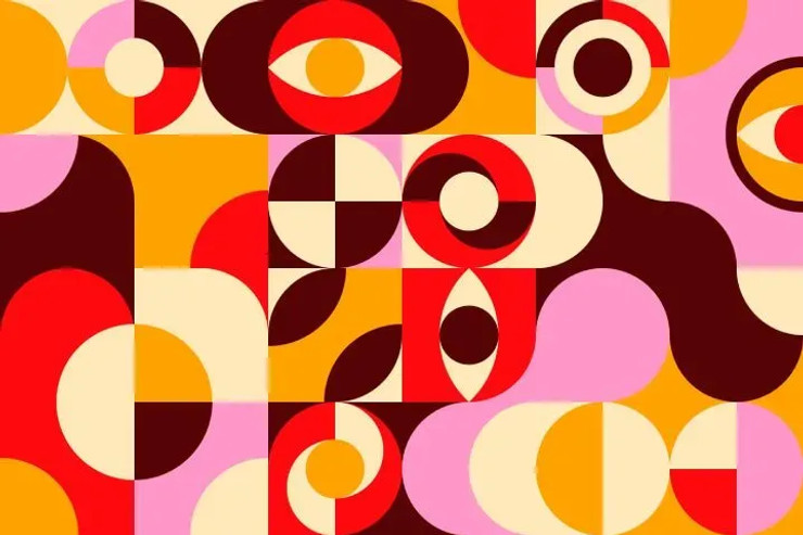 Abstract Red Yellow Orange (PRT-7809-102705) - Canvas Art Print - 18in X 12in