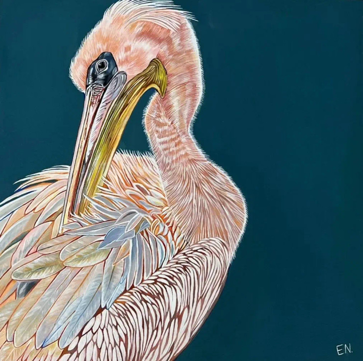 Flamingo (ART-15653-102777) - Handpainted Art Painting - 20in X 20in