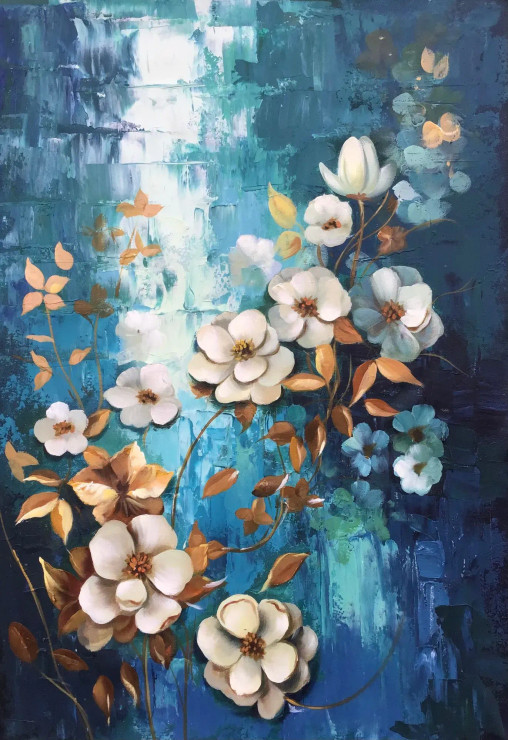 Flower Painting (ART-6706-102785) - Handpainted Art Painting - 24in X 36in