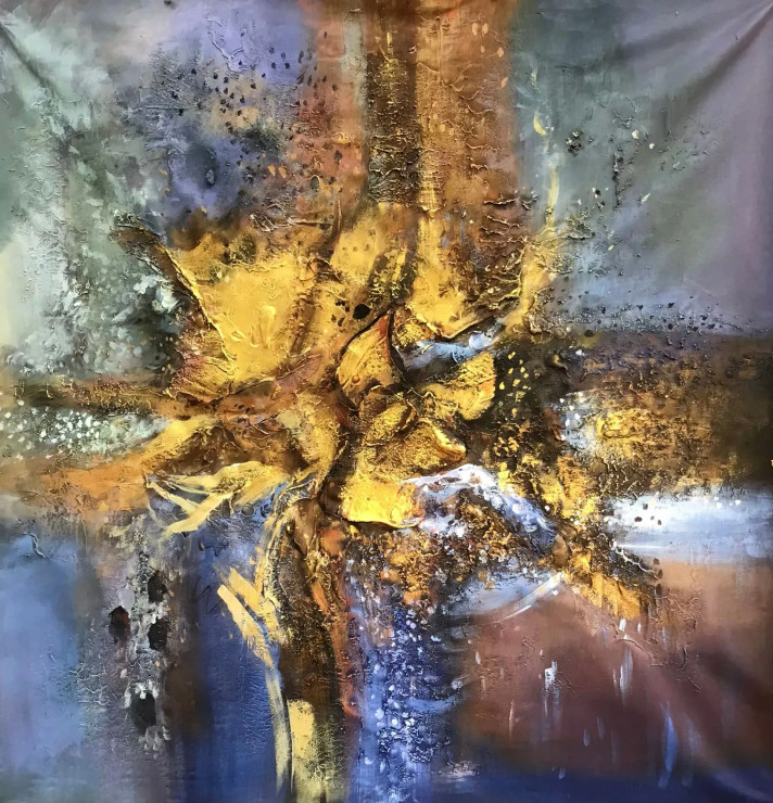 Abstract Painting (ART-6706-102791) - Handpainted Art Painting - 30in X 30in