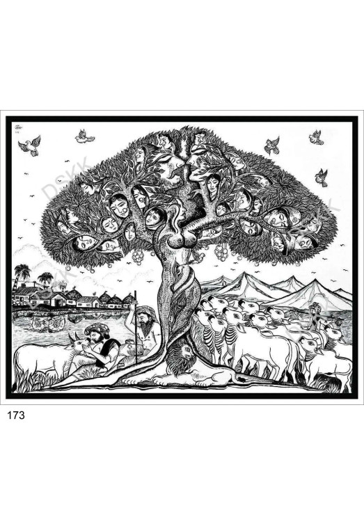 Woman Tree (ART-15663-102847) - Handpainted Art Painting - 24in X 19in