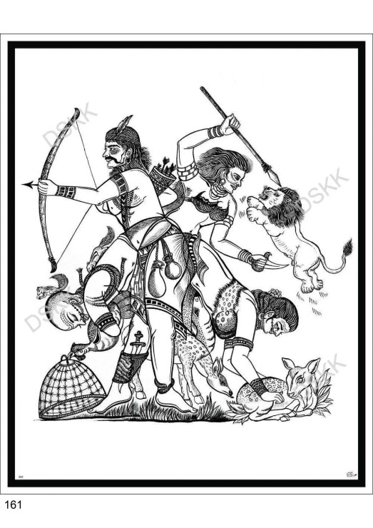Hunting (ART-15663-102861) - Handpainted Art Painting - 19in X 24in