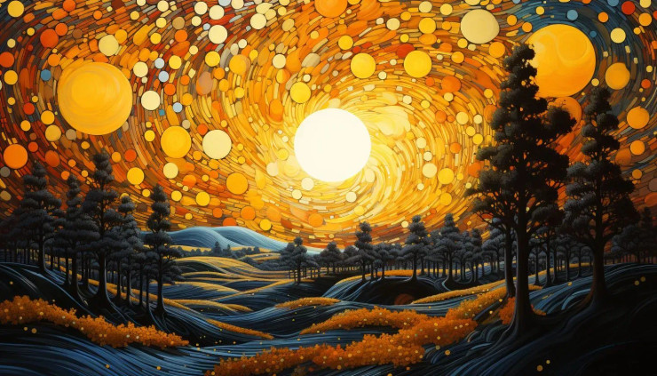Bright Sunset (PRT-7809-102878) - Canvas Art Print - 12in X 7in
