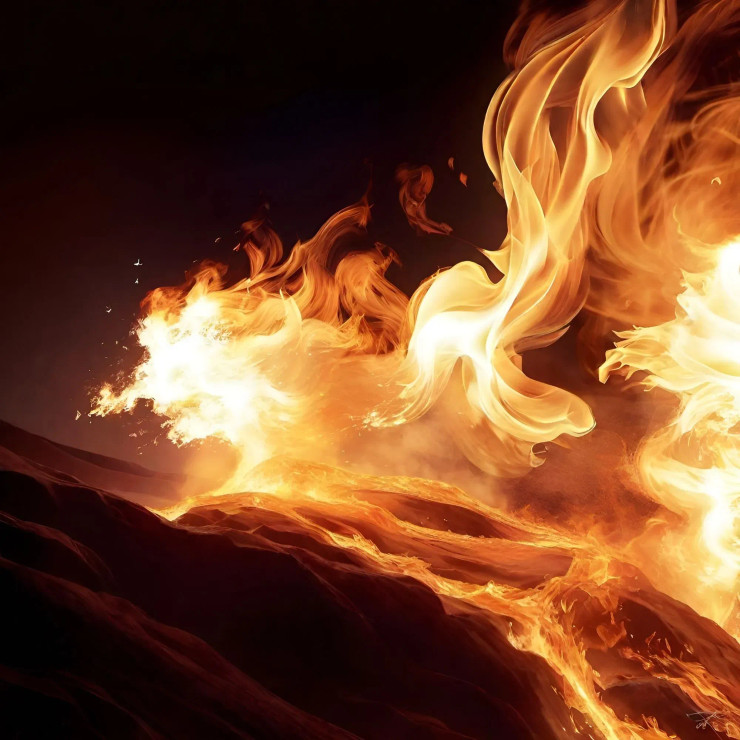 Dance Of Fire (PRT-15676-102934) - Canvas Art Print - 12in X 12in