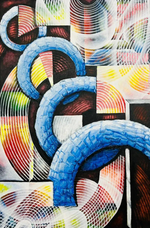 GIVE N TAKE (ART-8691-103104) - Handpainted Art Painting - 24in X 36in