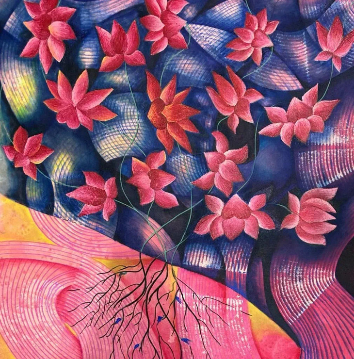 KEEP GROWING MY LOVE (ART-8691-103096) - Handpainted Art Painting - 27in X 26in