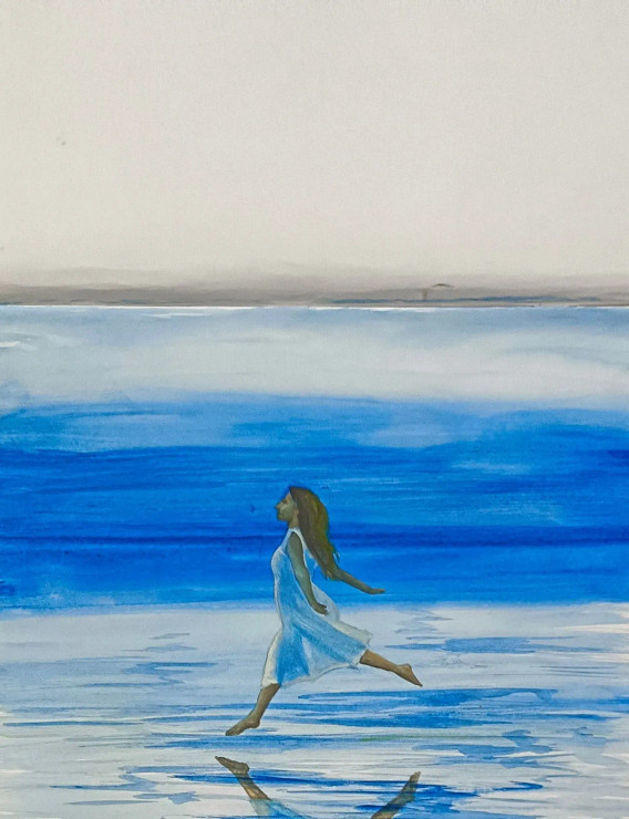Ocean And Me (PRT-398-103240) - Canvas Art Print - 14in X 18in