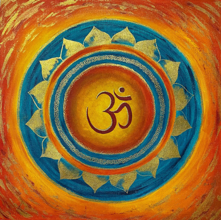 Divine Mandala (ART-15599-103444) - Handpainted Art Painting - 16in X 16in