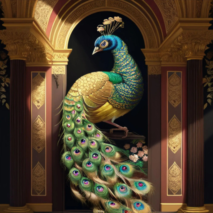 Peacock85 (PRT-9087-103661) - Canvas Art Print - 24in X 24in