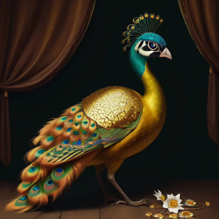 Peacock89 (PRT-9087-103665) - Canvas Art Print - 24in X 24in