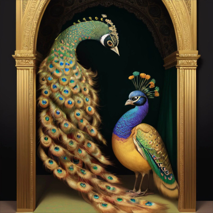 Peacock97 (PRT-9087-103673) - Canvas Art Print - 24in X 24in