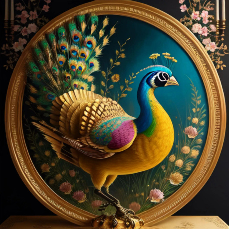 Peacock99 (PRT-9087-103675) - Canvas Art Print - 24in X 24in