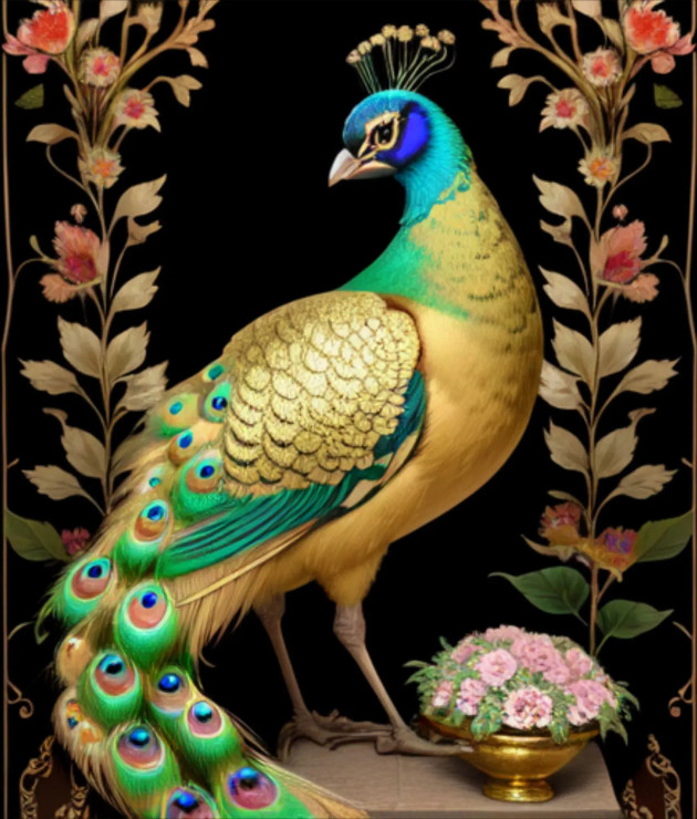 Peacock101 (PRT-9087-103677) - Canvas Art Print - 20in X 24in
