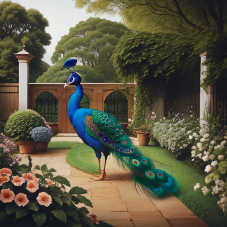 Peacock116 (PRT-9087-103769) - Canvas Art Print - 24in X 24in
