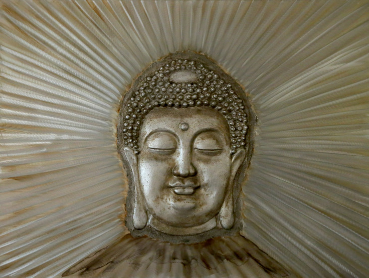 Buddha's Radiance - Amitabha. (ART_5777_33624) - Framed Handmade Painting - 48in X 36in (Framed)