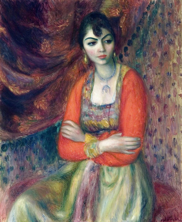 Armenian Girl By William James Glackens (PRT_6953) - Framed Canvas Art Print - 15in X 18in