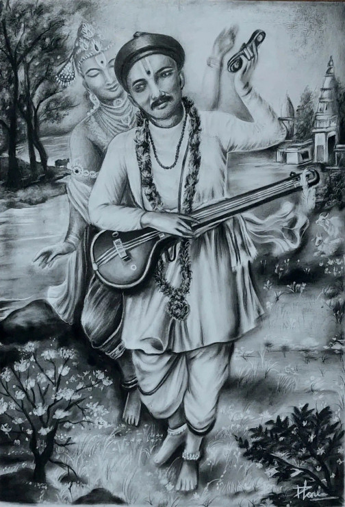 Sangati (ART-15882-103921) - Handpainted Art Painting - 16in X 20in