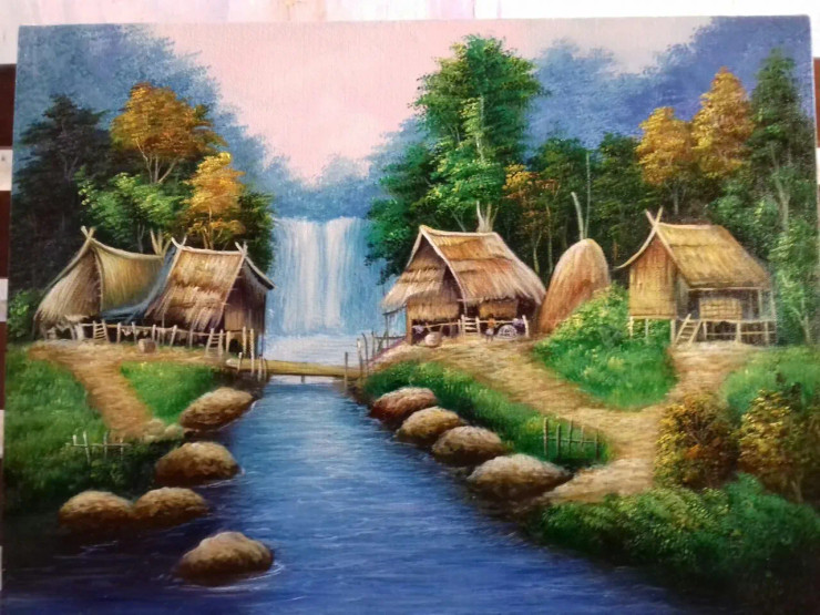 Landscape (ART-15882-104040) - Handpainted Art Painting - 24in X 18in