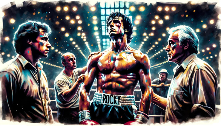 A Boxer’s Dilemma - Captivating Rocky Series Art (PRT-8907-104090) - Canvas Art Print - 24in X 14in