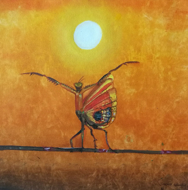 Attitude (ART-8071-104121) - Handpainted Art Painting - 12in X 12in