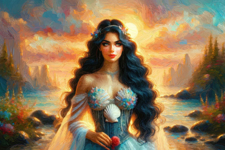 Sunset Serenade: A Dreamy Portrait Of Ethereal Beauty (PRT-15697-104198) - Canvas Art Print - 36in X 24in