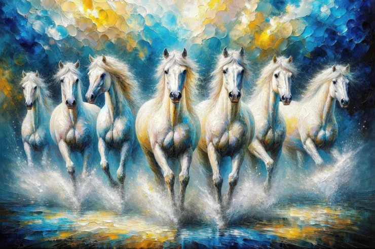 Ethereal Equine Symphony (PRT-15697-104242) - Canvas Art Print - 36in X 24in