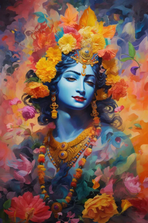 Krishna 5 (PRT-7809-104471) - Canvas Art Print - 8in X 12in