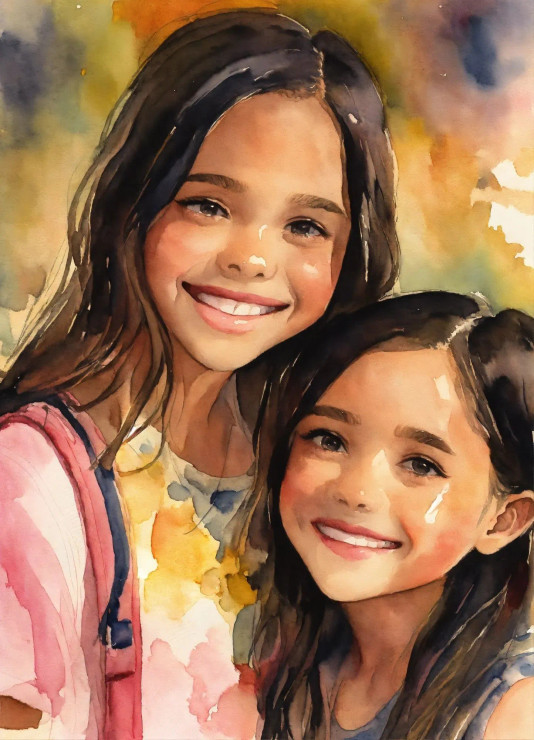 Sisters 3 (PRT-8991-104799) - Canvas Art Print - 43in X 60in