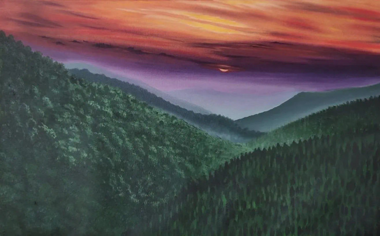 The Morning Bliss (ART-16026-104829) - Handpainted Art Painting - 24in X 15in