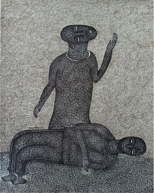 Untitled (ART-16013-104822) - Handpainted Art Painting - 22in X 28in