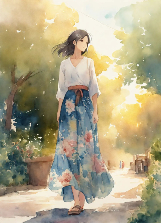 Waiting Girl 2 (PRT-8991-104927) - Canvas Art Print - 43in X 60in