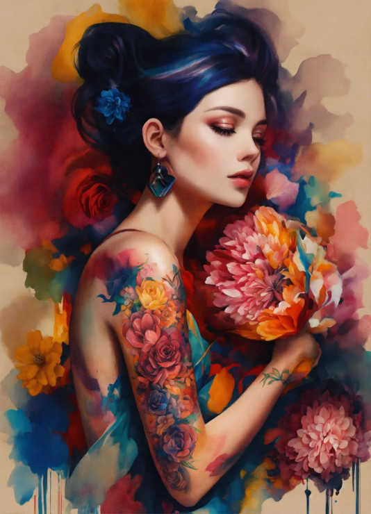 Flower Girl (PRT-8991-104941) - Canvas Art Print - 43in X 60in