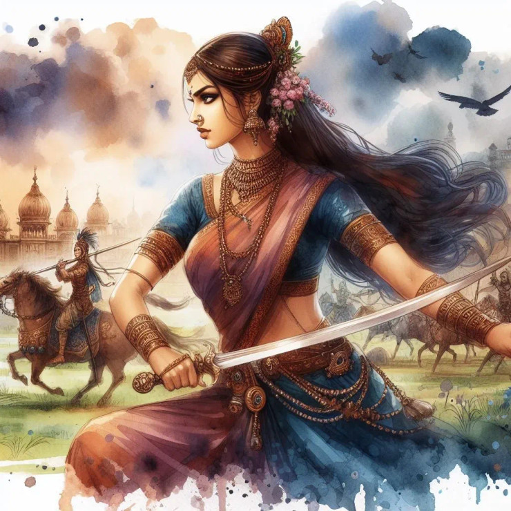 Warrior Princess (PRT-8991-105069) - Canvas Art Print - 60in X 60in