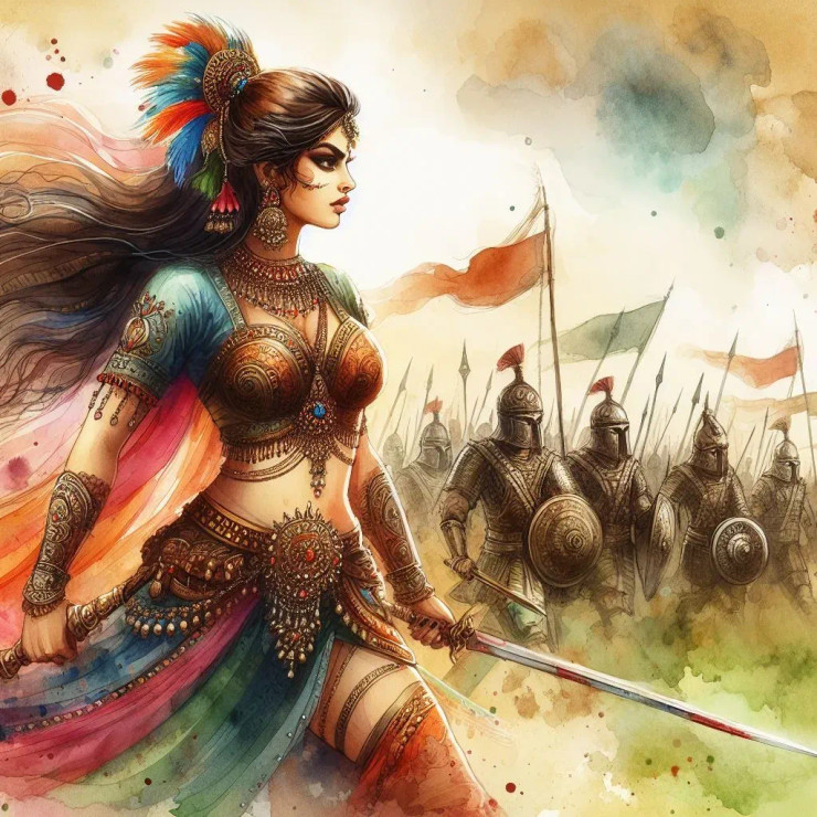 Warrior Princess 2 (PRT-8991-105070) - Canvas Art Print - 60in X 60in