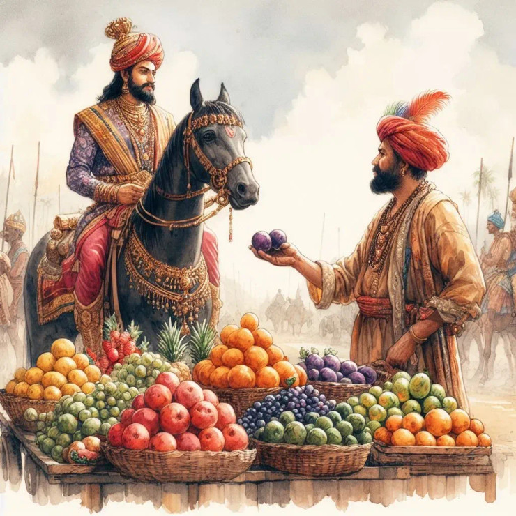 Fruit Vendor (2) (PRT-8991-105096) - Canvas Art Print - 60in X 60in