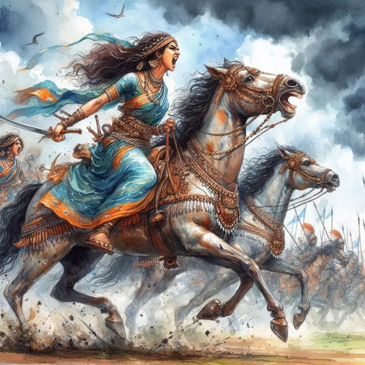 Warrior Princess 15 (PRT-8991-105091) - Canvas Art Print - 60in X 60in