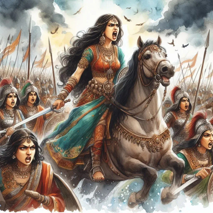 Warrior Princess 17 (PRT-8991-105093) - Canvas Art Print - 60in X 60in