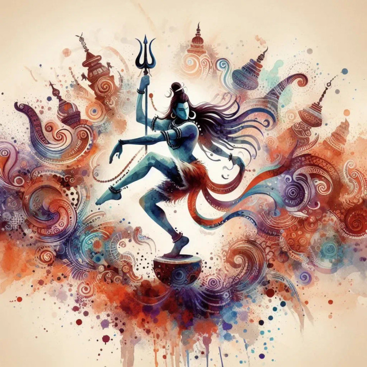 Mahadev 9 (PRT-8991-105057) - Canvas Art Print - 60in X 60in