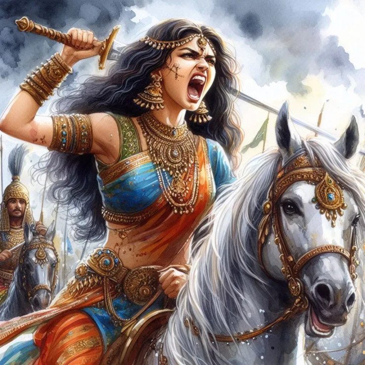 Warrior Princess 12 (PRT-8991-105088) - Canvas Art Print - 60in X 60in