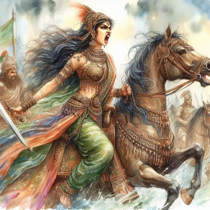 Warrior Princess 16 (PRT-8991-105092) - Canvas Art Print - 60in X 60in