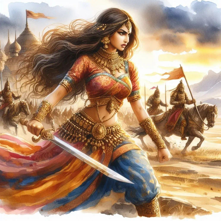 Warrior Princess 5 (PRT-8991-105073) - Canvas Art Print - 60in X 60in