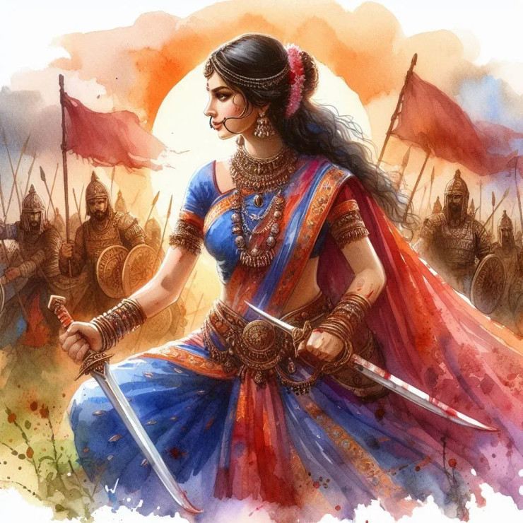 Warrior Princess 3 (PRT-8991-105071) - Canvas Art Print - 60in X 60in