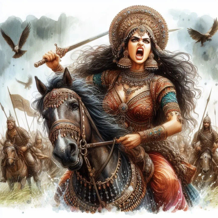 Warrior Princess 14 (PRT-8991-105090) - Canvas Art Print - 60in X 60in