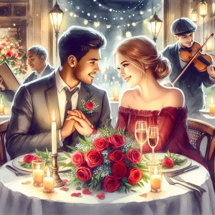 Date Night 2 (PRT-8991-105189) - Canvas Art Print - 60in X 60in