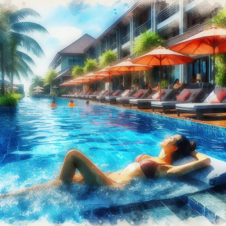 Resort 2 (PRT-8991-105221) - Canvas Art Print - 60in X 60in